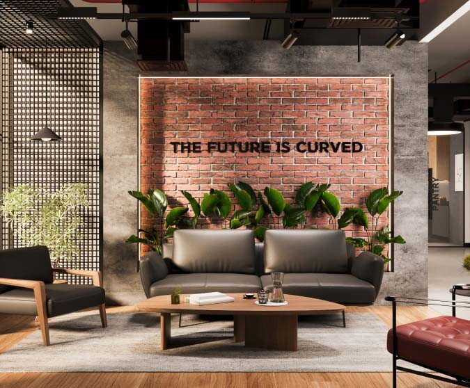 Reception Area Brick Wall